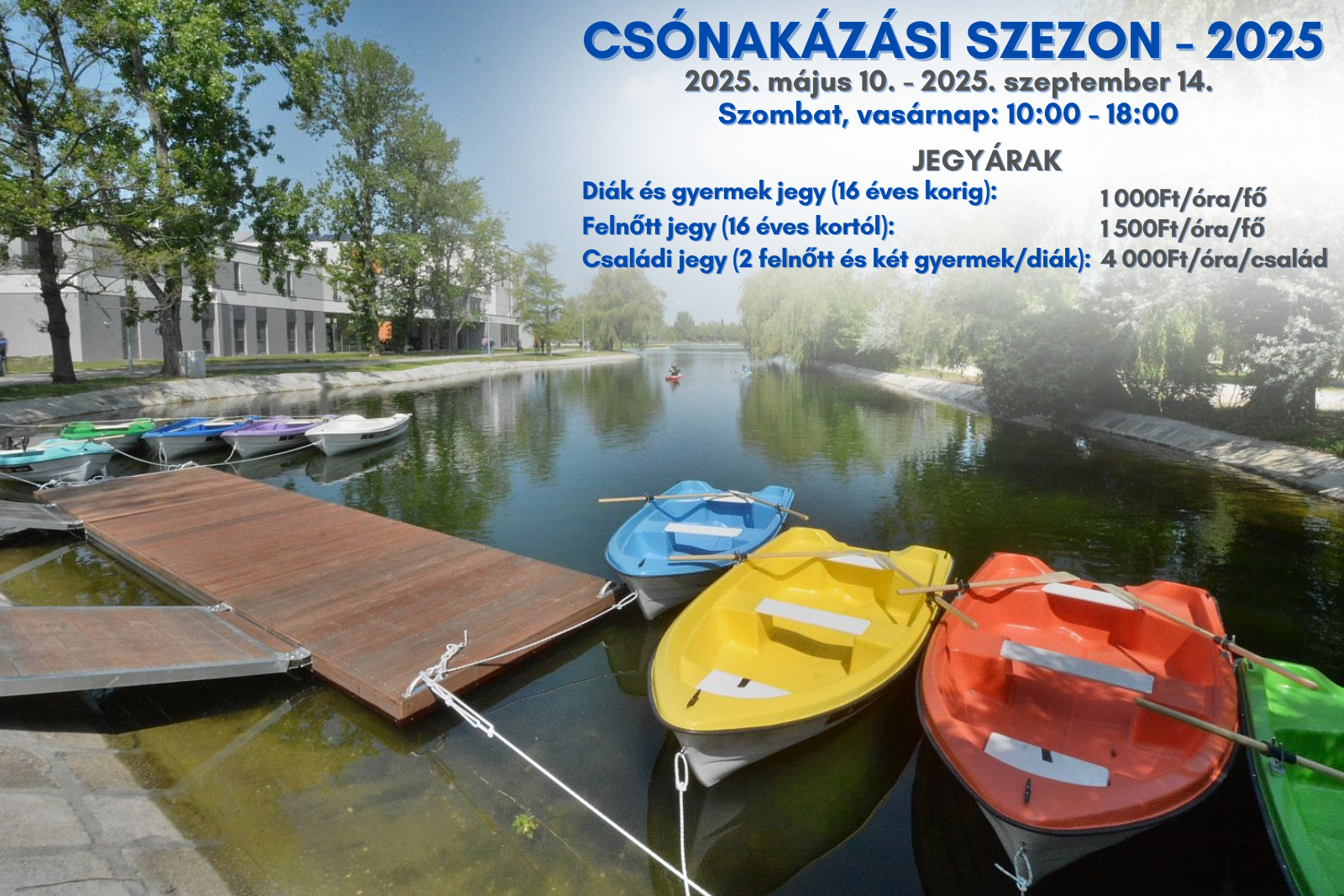 Csónakázási lehetőség minden hétvégén Csónakázó-tavon